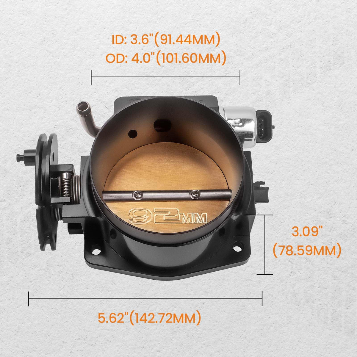 92mm Throttle Body with TPS IAC 4 Bolt T18490
