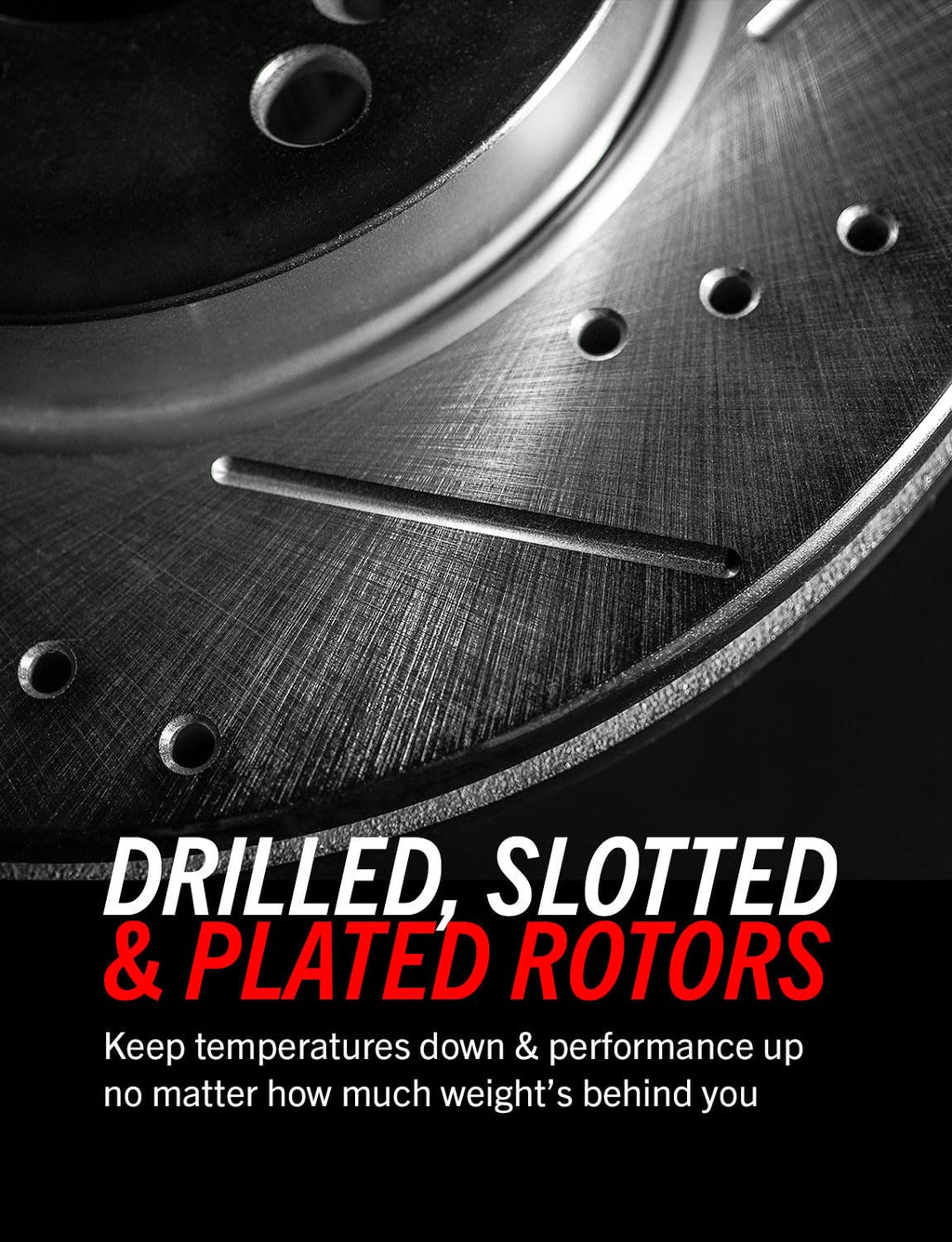 Front and Rear Drilled Slotted Brake Rotors and Carbon Fiber Ceramic Pads Y240298