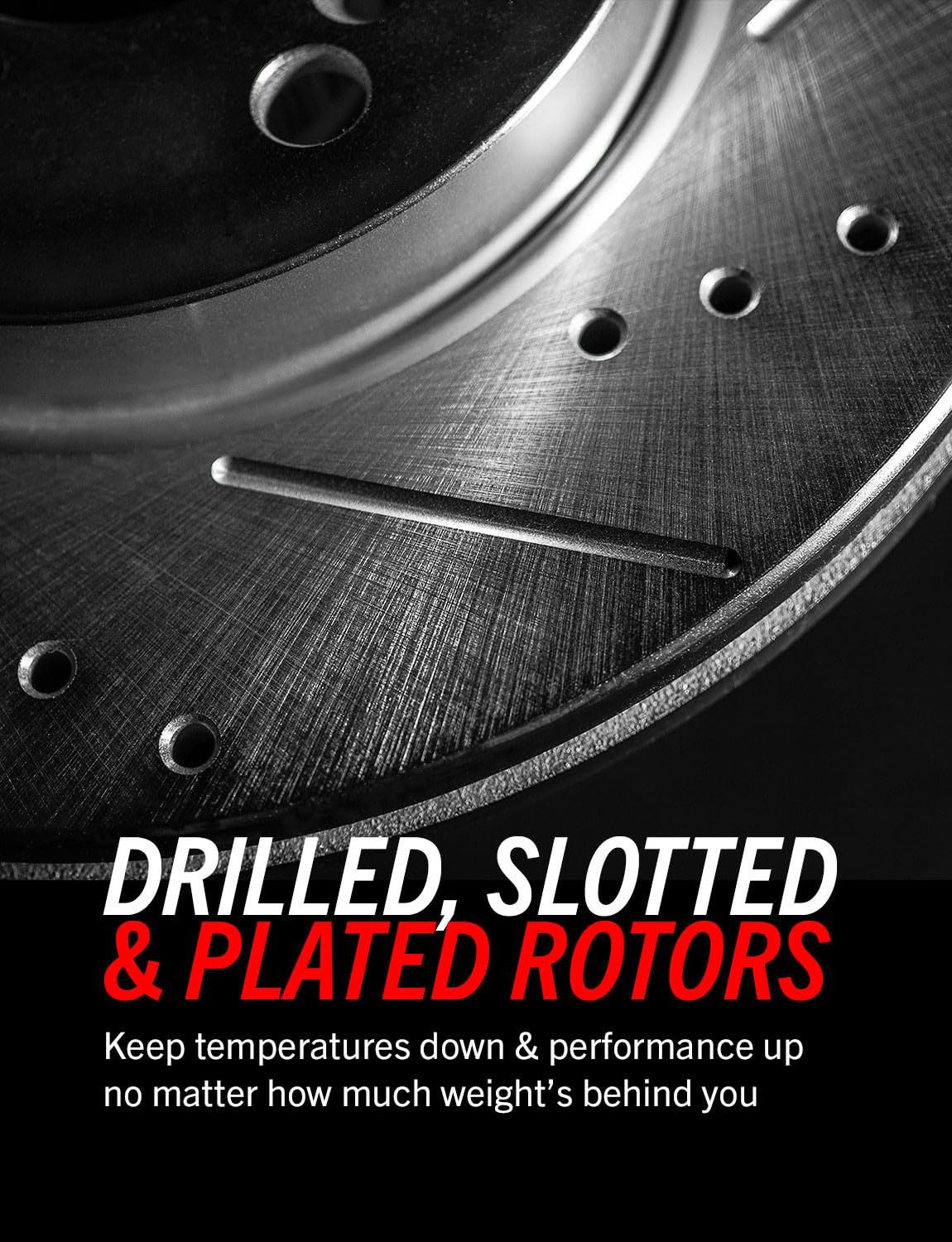 Front and Rear Drilled Slotted Brake Rotors and Carbon Fiber Ceramic Pads Y240298