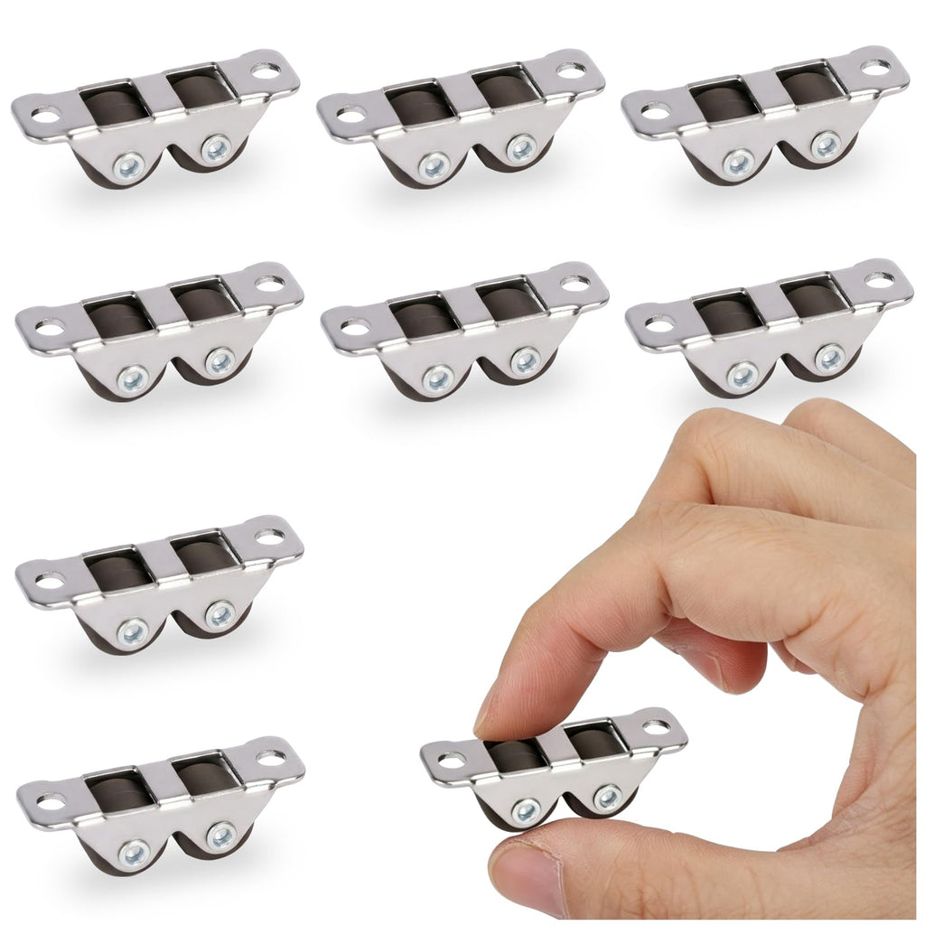 0.5" Dual-Wheel Mini Caster Wheels, 8-Pack Z42252