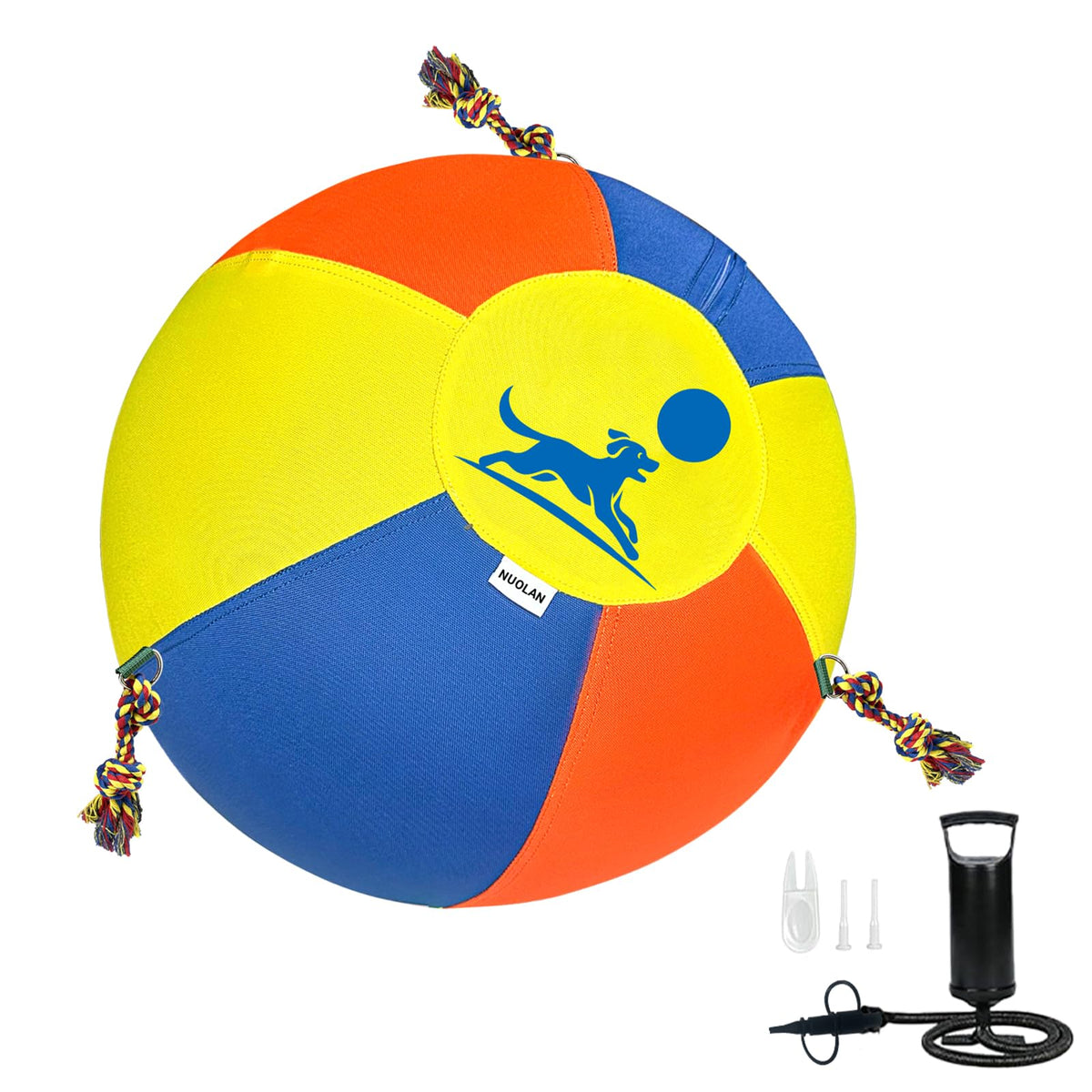 25" Heavy-Duty Herding Ball for Dogs with Knotted Ropes W94782