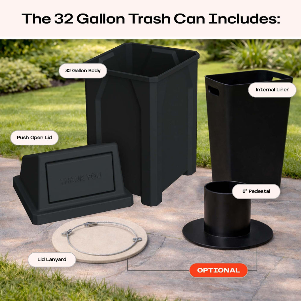 32 Gallon Outdoor Trash Can with Lid G8539