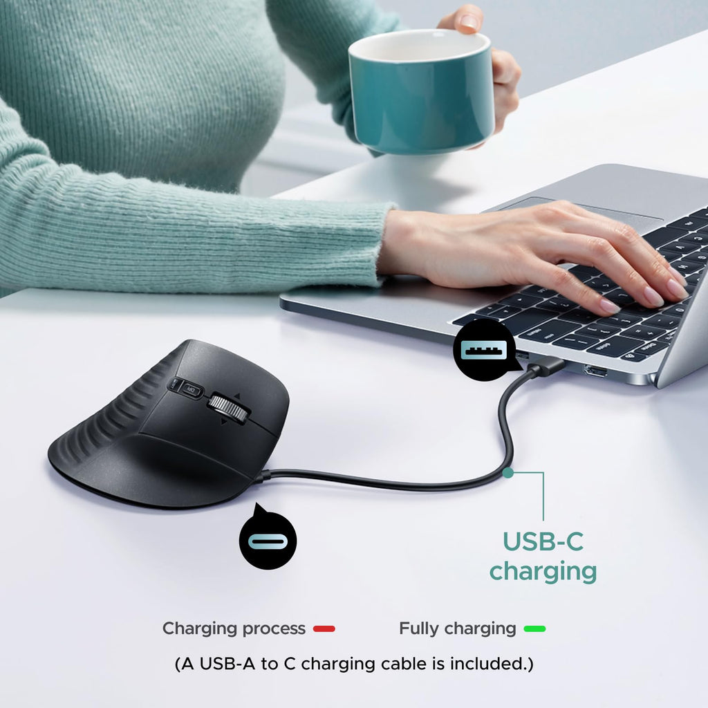 Wireless Trackball Mouse, Bluetooth & 2.4G, Thumb Control R19951