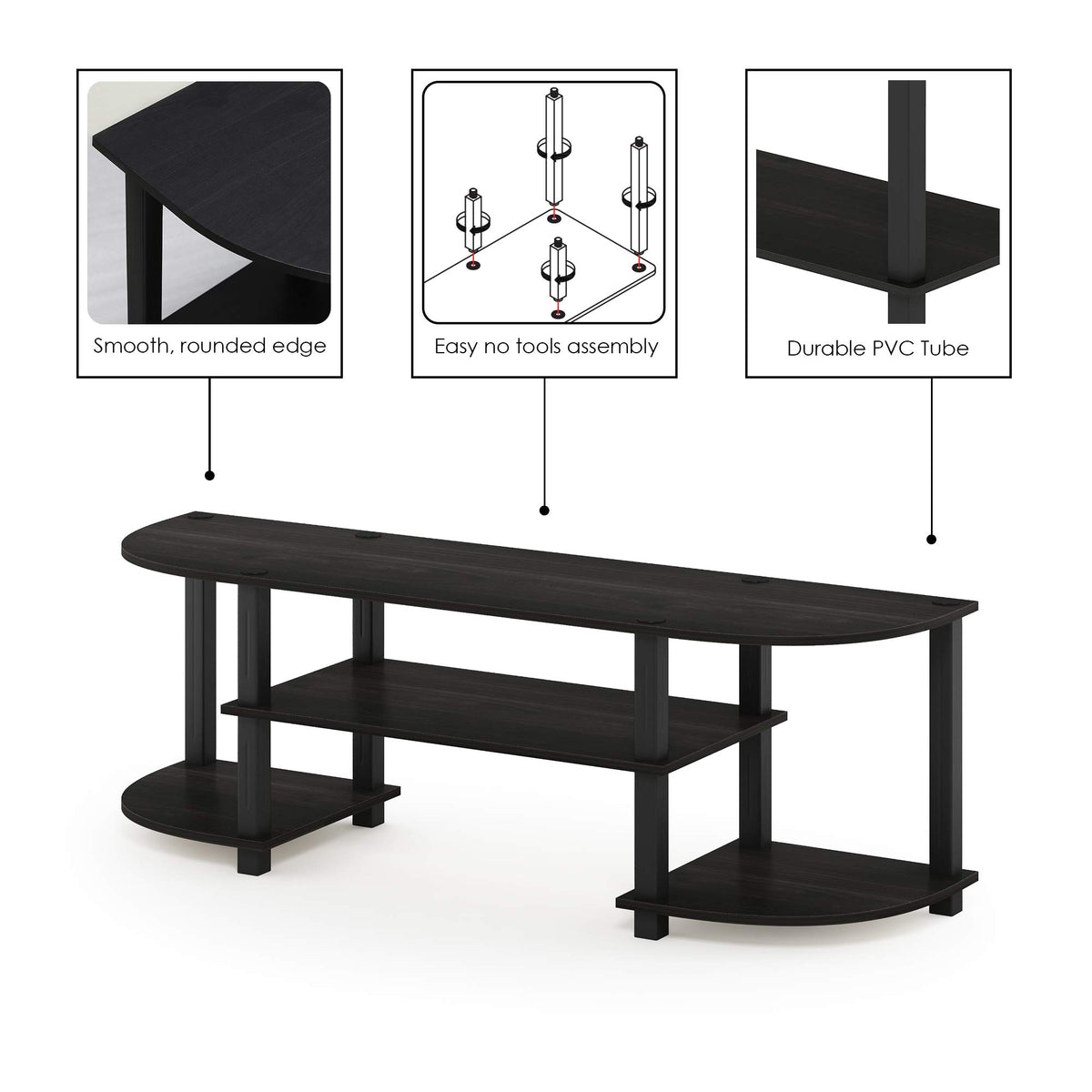 Black 3-Tier TV Stand W9564