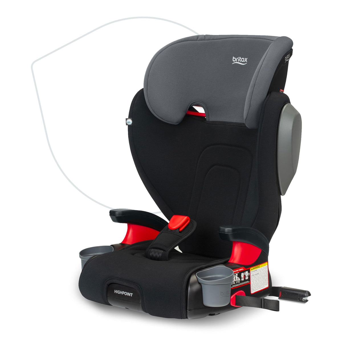 Black Backless Belt-Positioning Booster Seat A5525