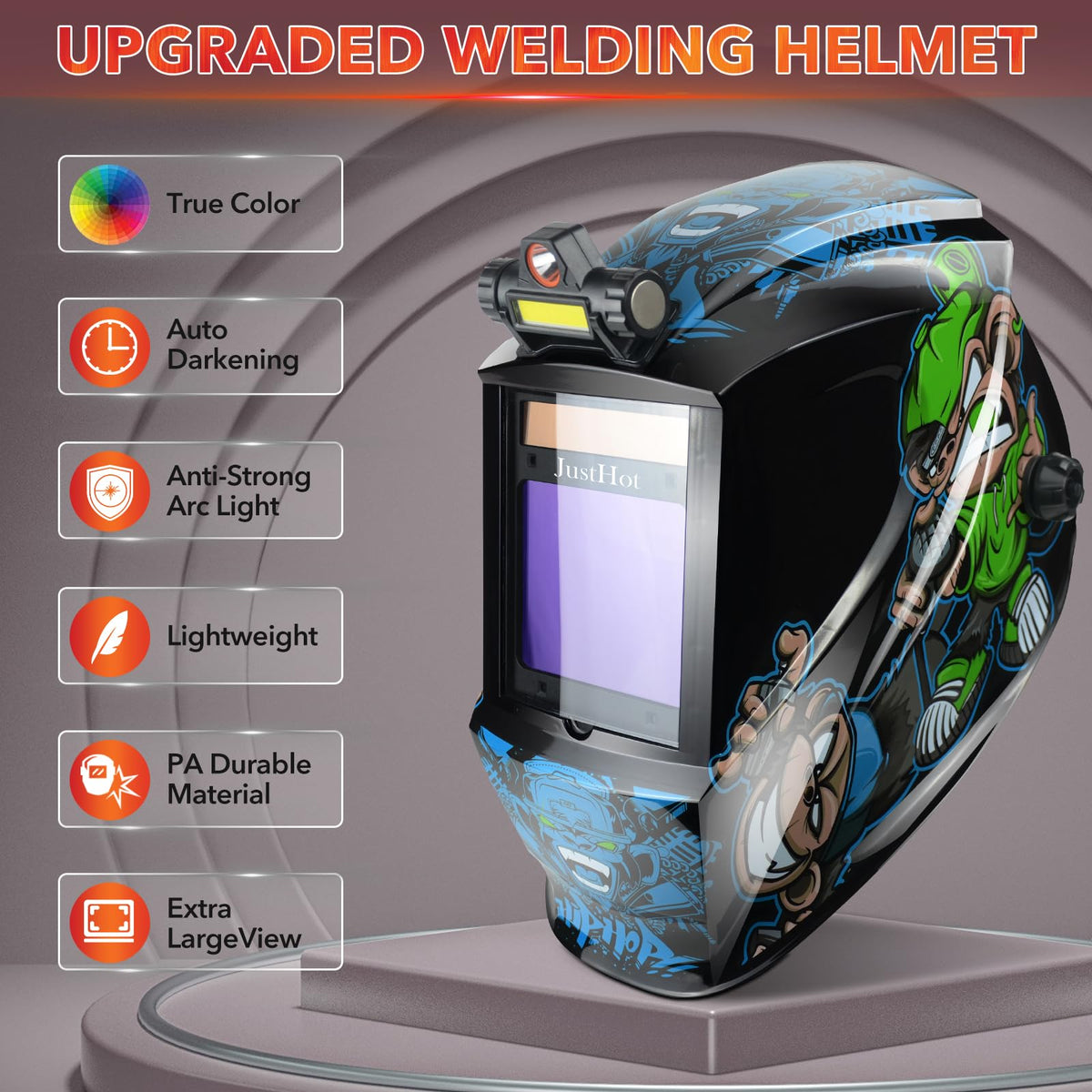 Auto Darkening Welding Helmet with Light T2044