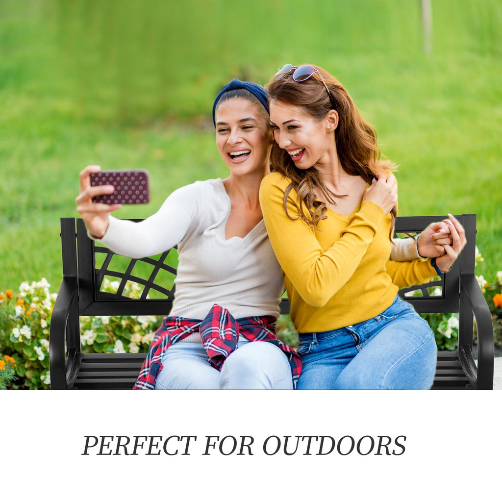 Black Outdoor Garden Bench W3579