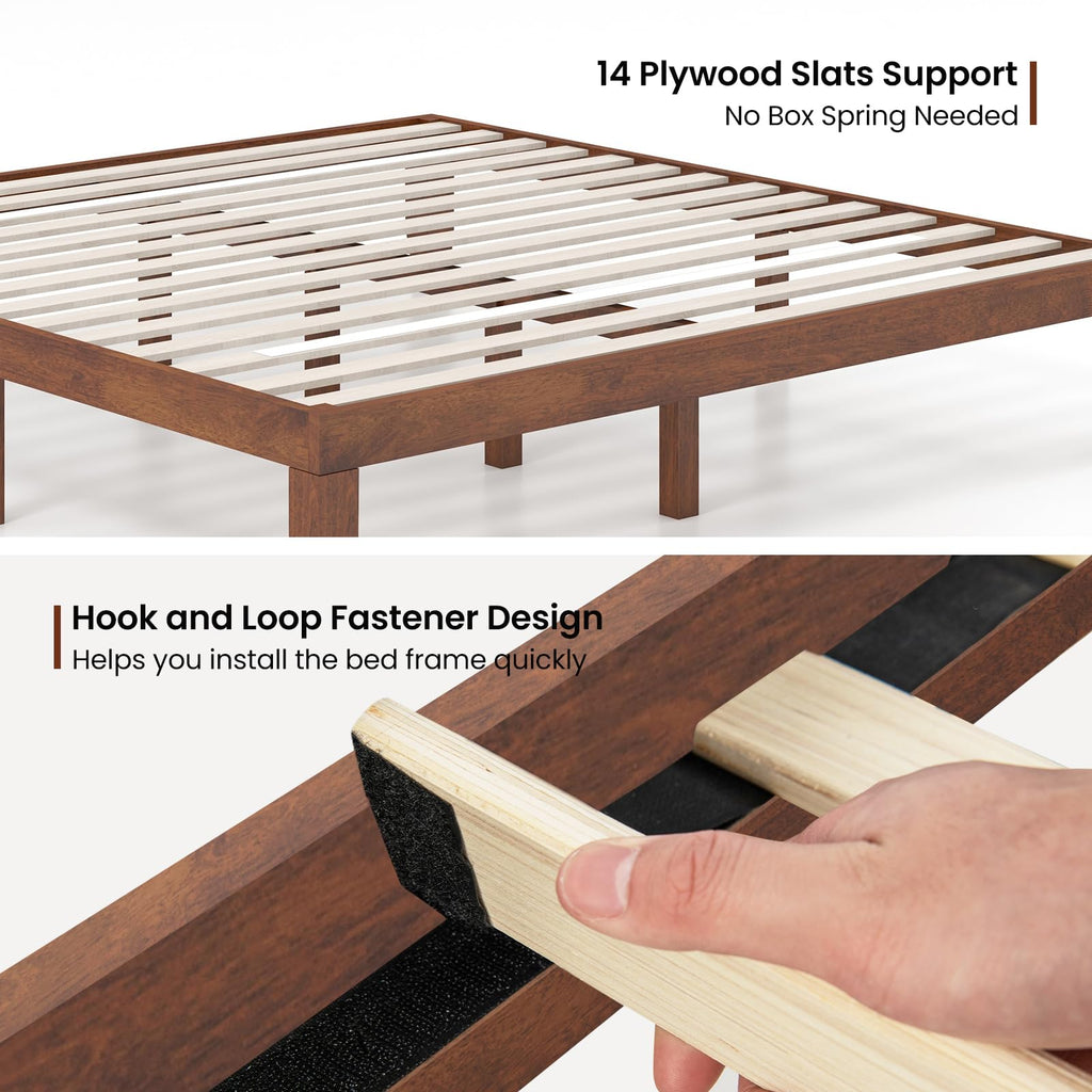 14 Inches Wood Platform Bed Frame King Size R594