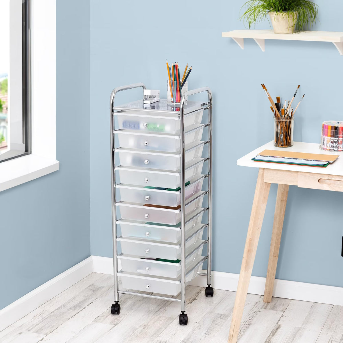 10 Drawer Rolling Craft Cart T76927