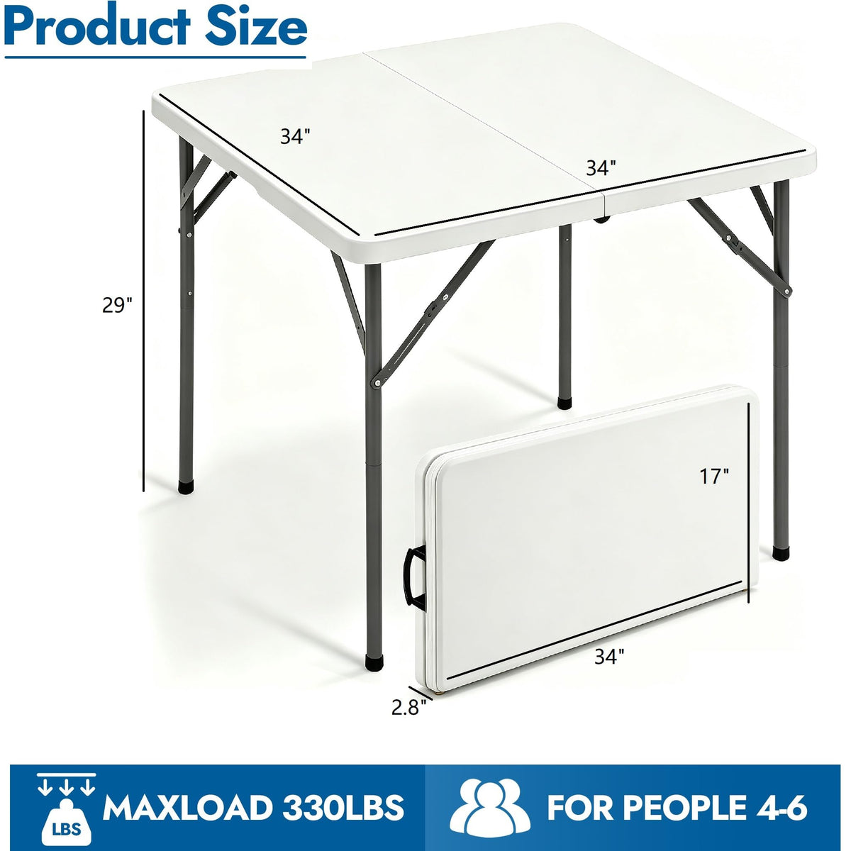 34Inch Square Folding Card Table Z207