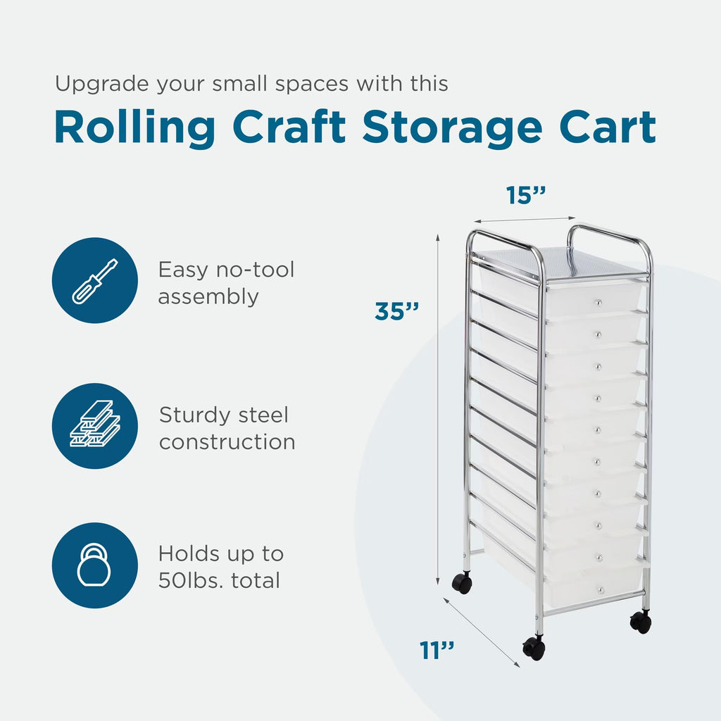 10 Drawer Rolling Craft Cart T76927