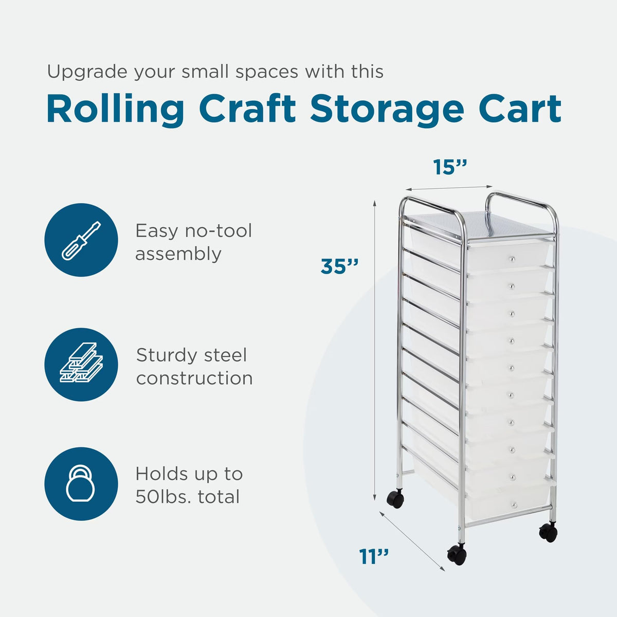 10 Drawer Rolling Craft Cart T76927