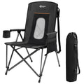 Oversized Folding Camping Chair with Cup Holder Black H5825