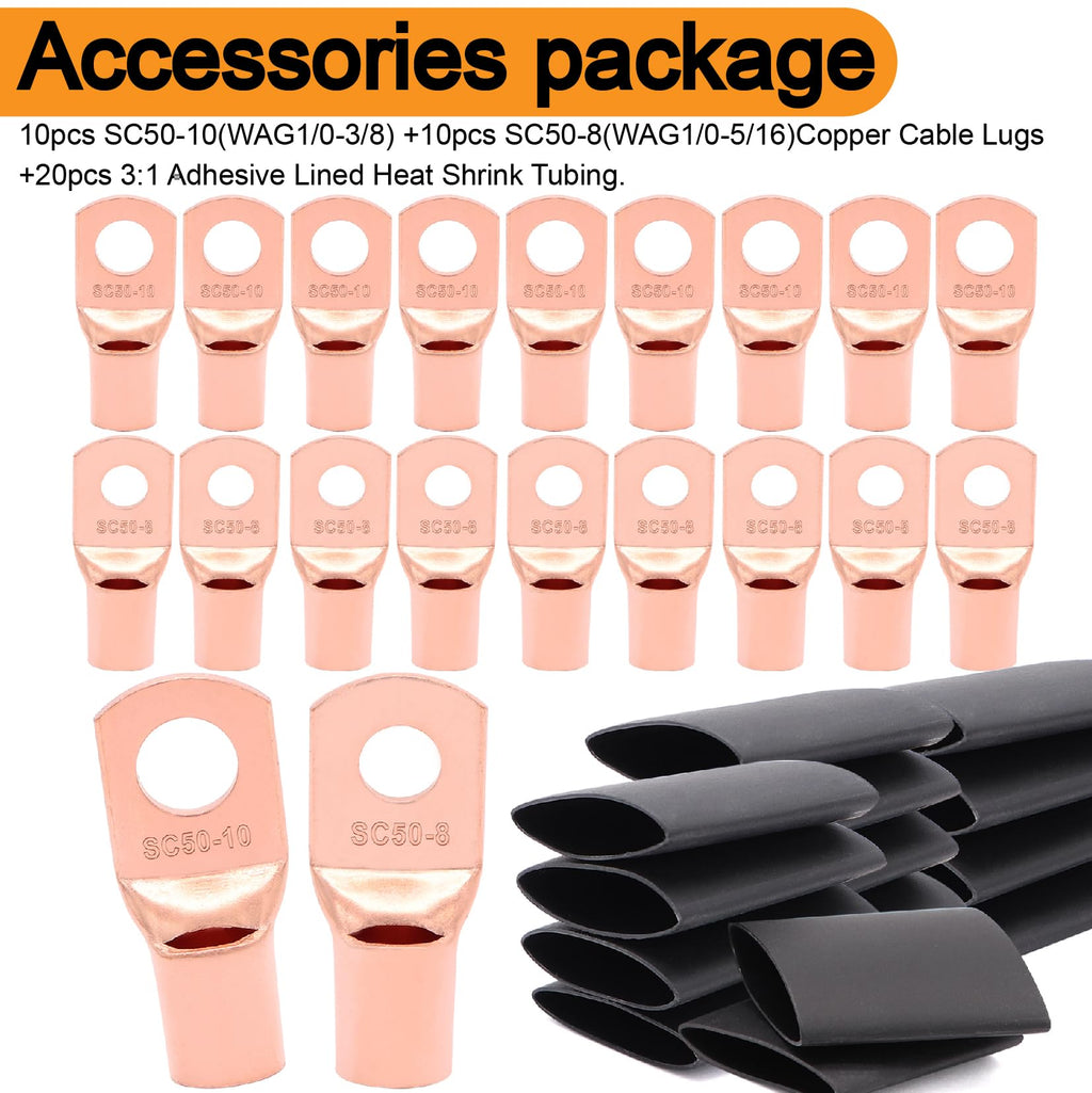 1/0 Gauge Battery Cable with Lugs C45252