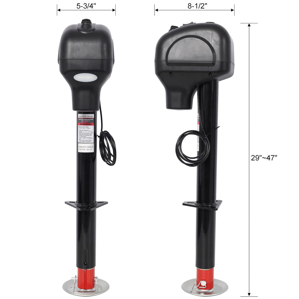 3500LBS Electric Tongue Jack with LED Work Light U4611
