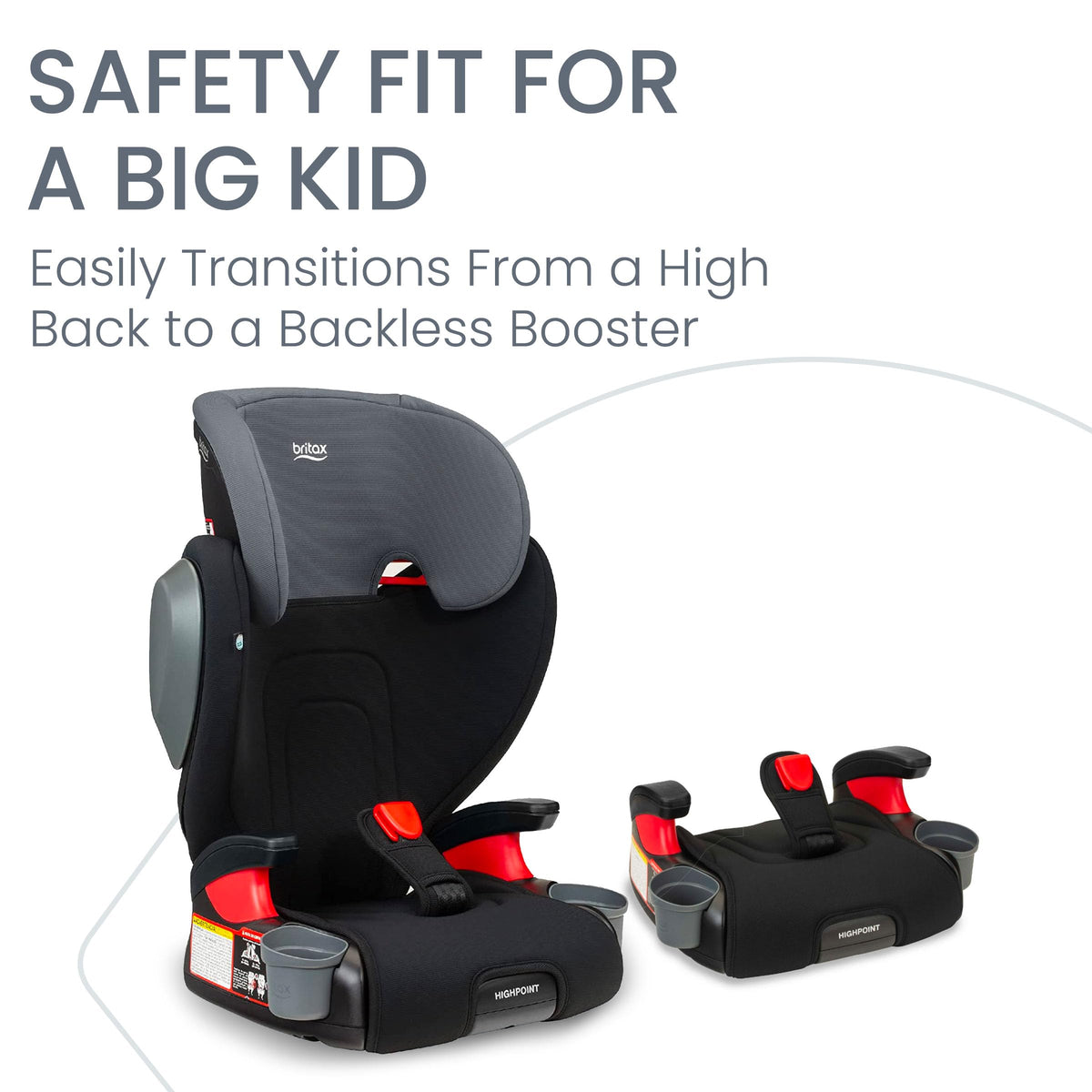 Black Backless Belt-Positioning Booster Seat A5525