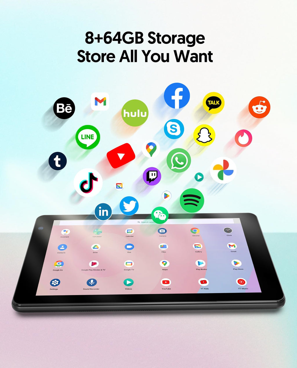 7 Inch Android 14 Tablet 8GB RAM 64GB ROM Black L281610