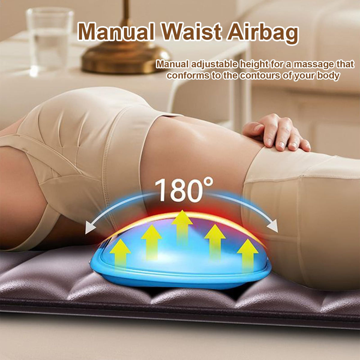 Brown Full Body Heating Massage Mat with Detachable Neck and Leg Massagers B661093