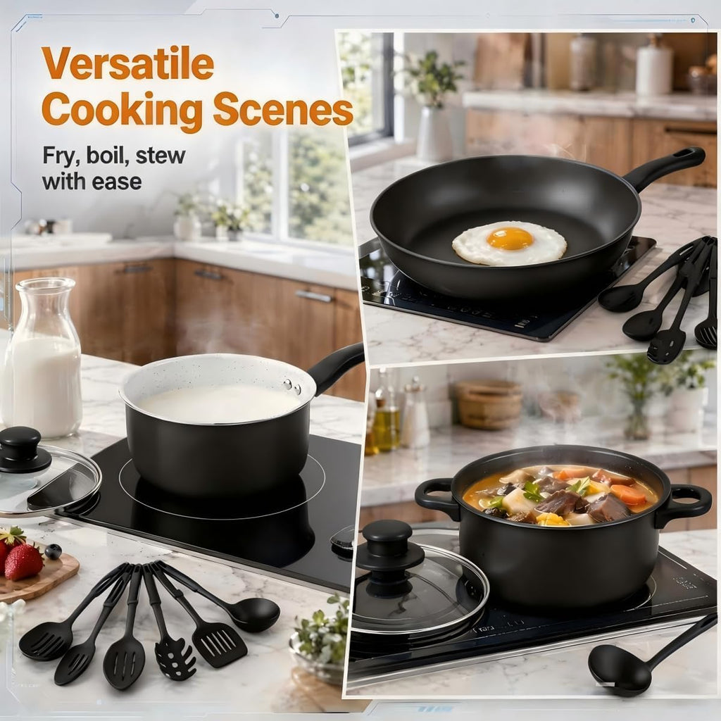12 Piece Non Stick Maifan Stone Cookware Set V2285