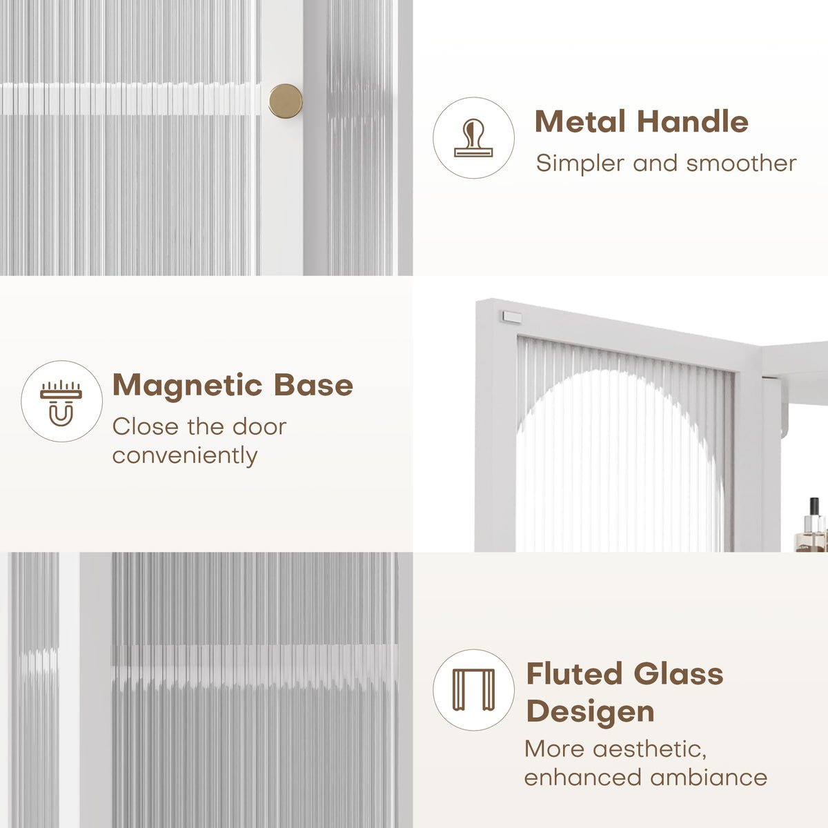 White Metal Corner Wall Cabinet with Glass Doors and Shelves Q68973