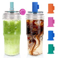 Glass Cups with Lids and Straws 24oz G981