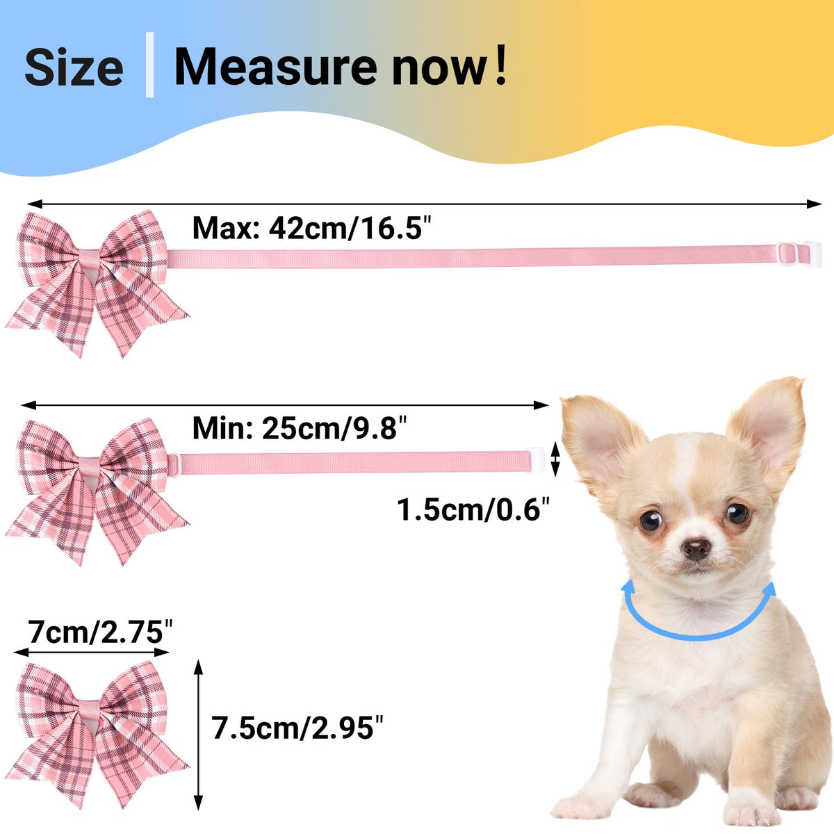 80pcs Adjustable Dog Bow Ties M950351