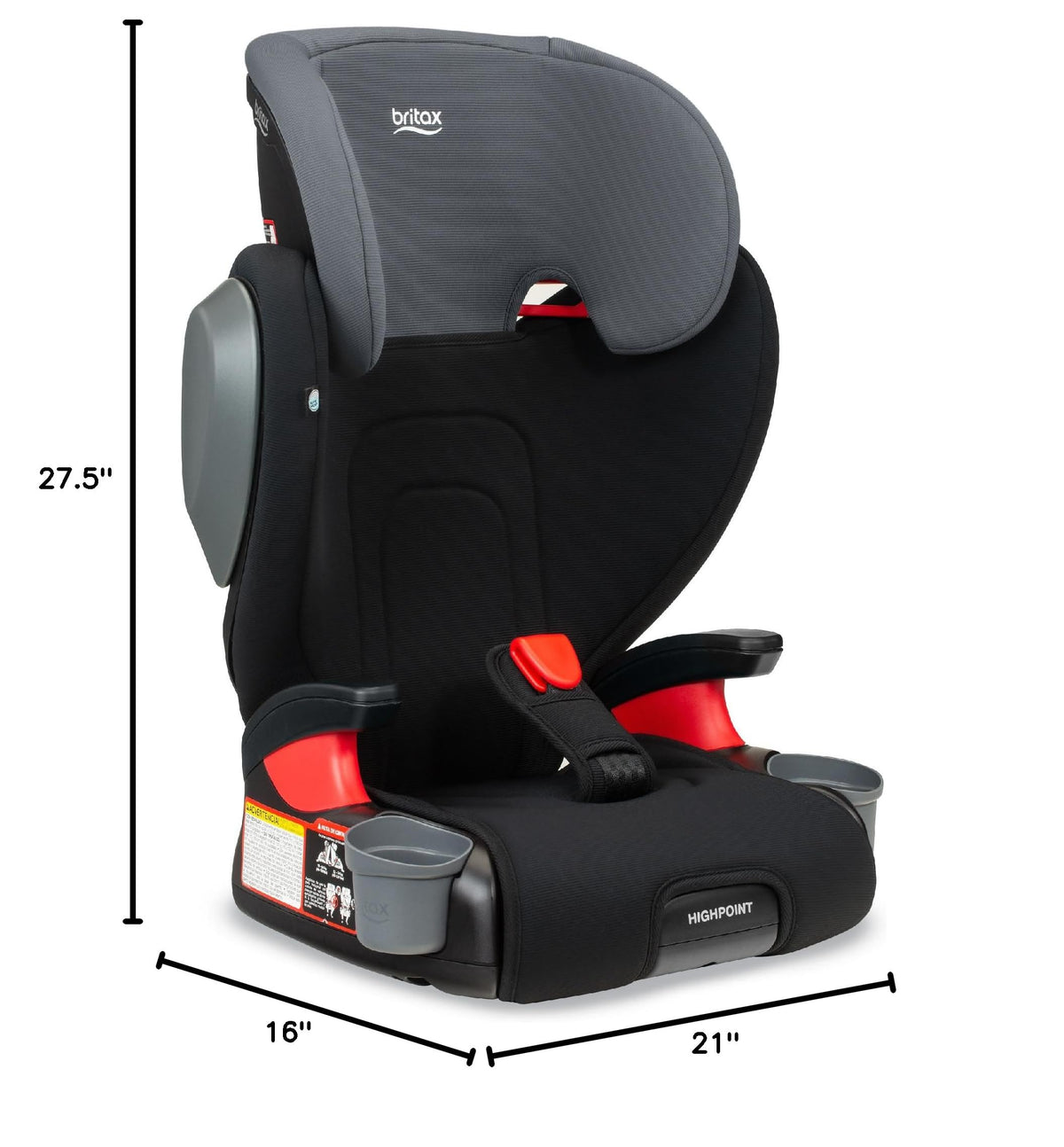 Black Backless Belt-Positioning Booster Seat A5525