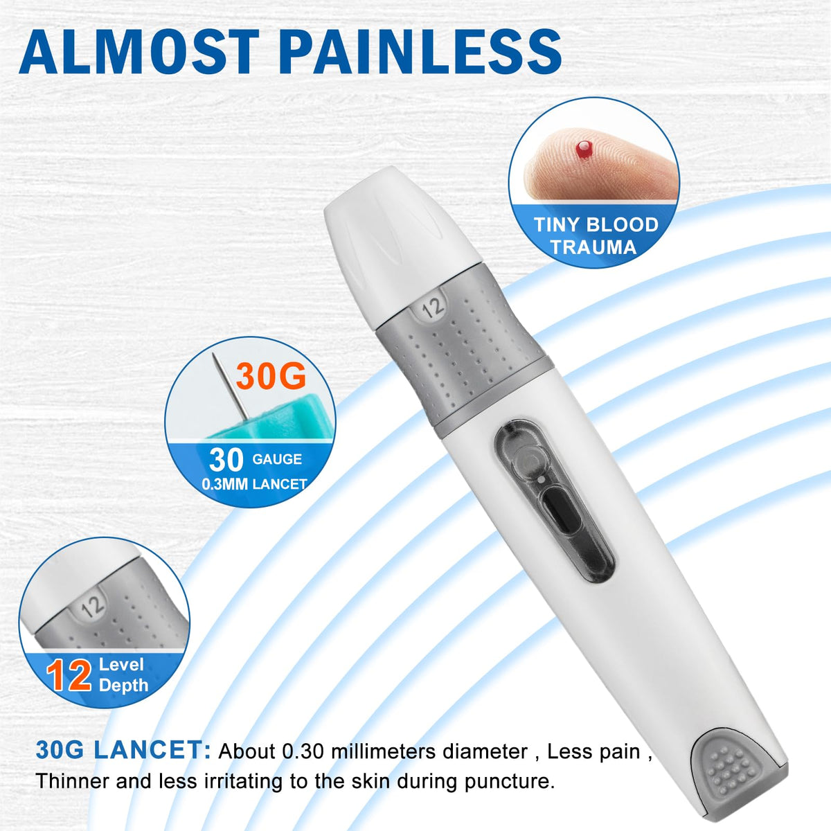 Blood Glucose Monitor Kit, 100 Strips, Meter, Lancing Device Z869