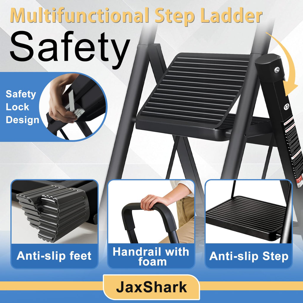 Folding Step Stool with Handrail J413066