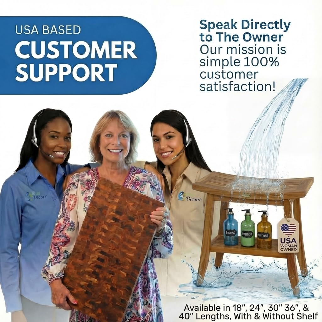 34-Inch Natural Teak Shower Bench F3969