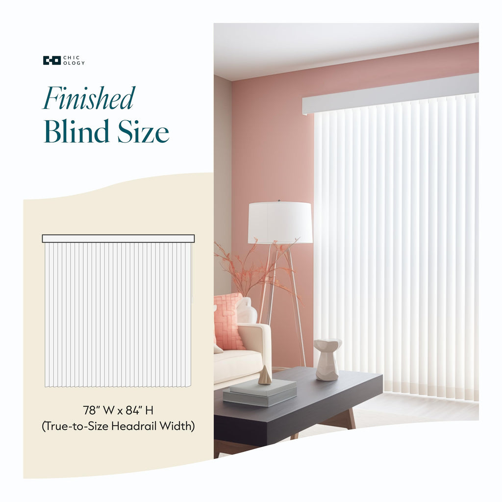 Vertical Blinds Oxford White Vinyl 78" W x 84" H Z360