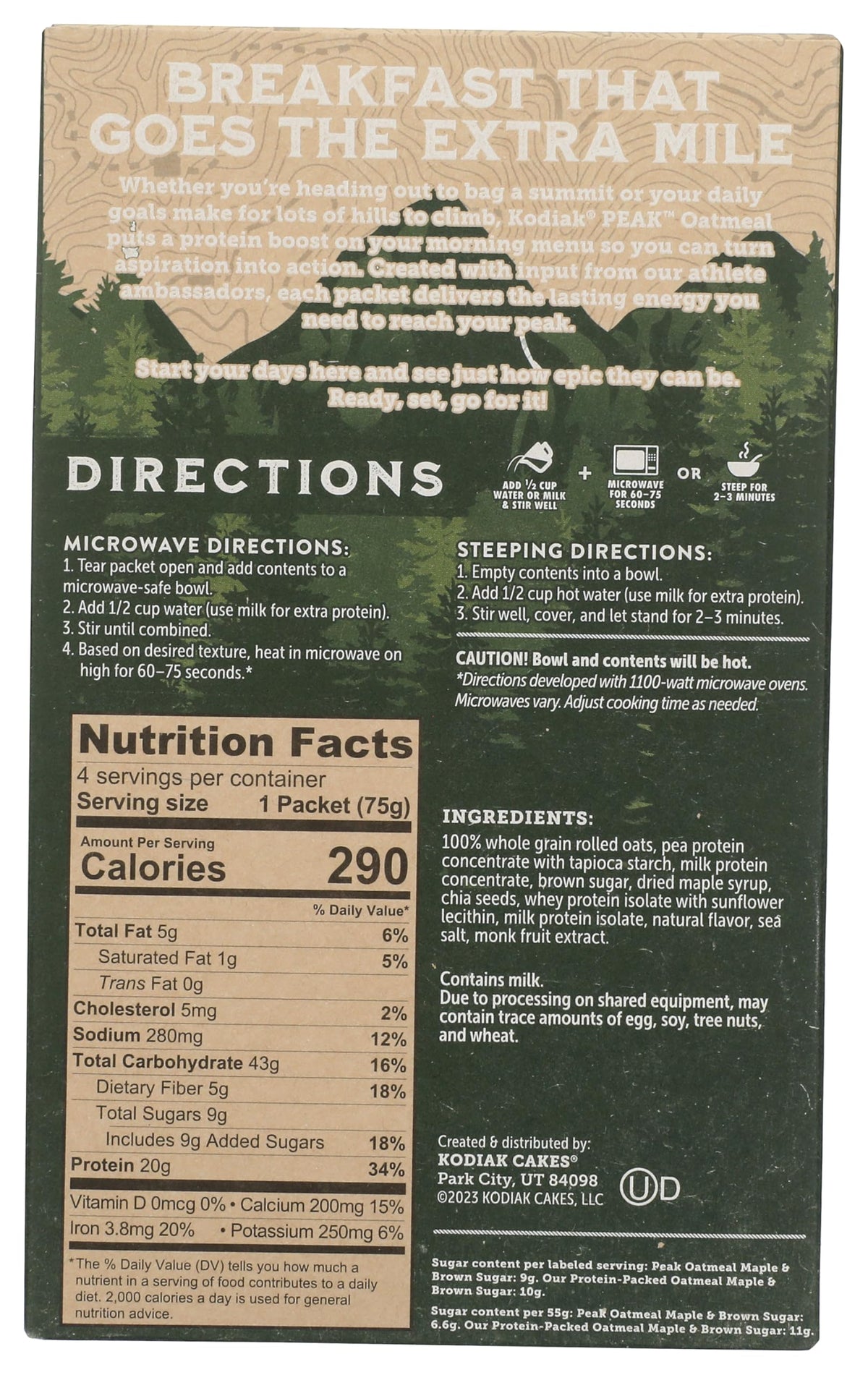 Instant Oatmeal Packets Maple Brown Sugar High Protein 4 Packets W357