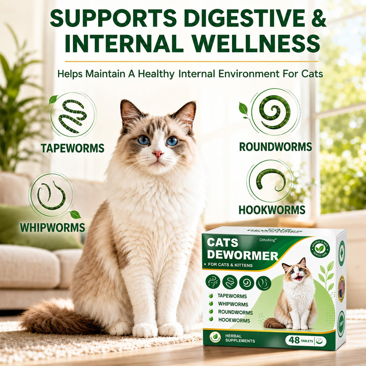Cat Dewormer Tablet 48 Tablets S921