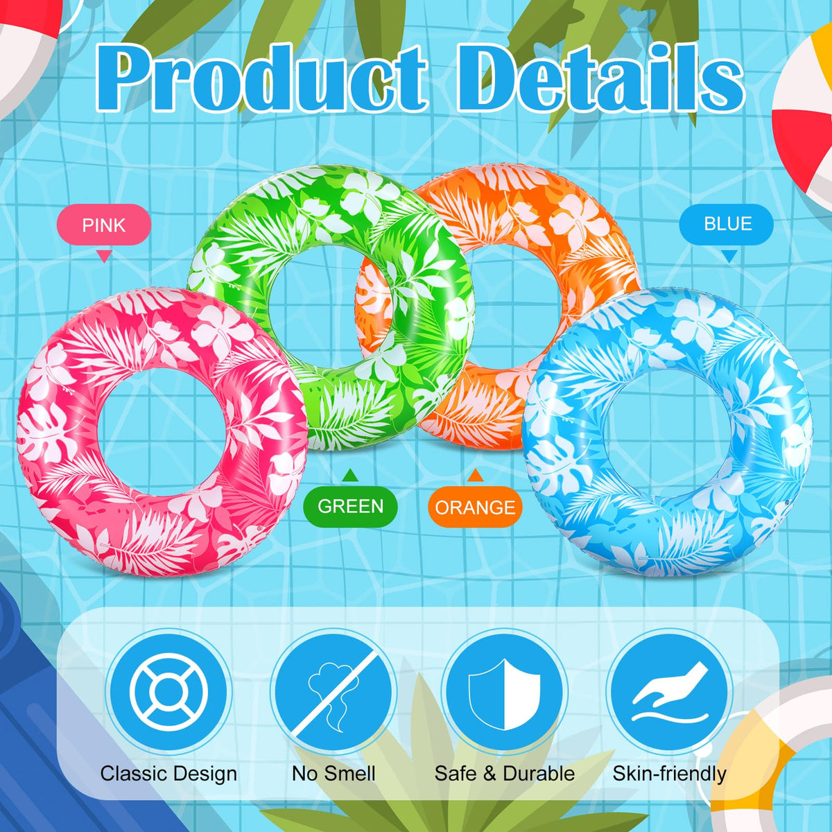 4 Pcs 42" Pool Floats S282970