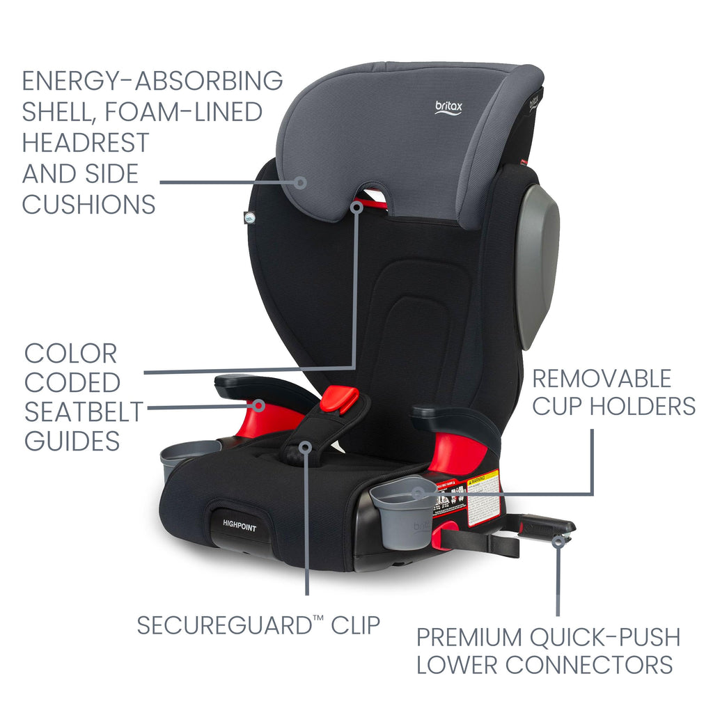 Black Backless Belt-Positioning Booster Seat A5525