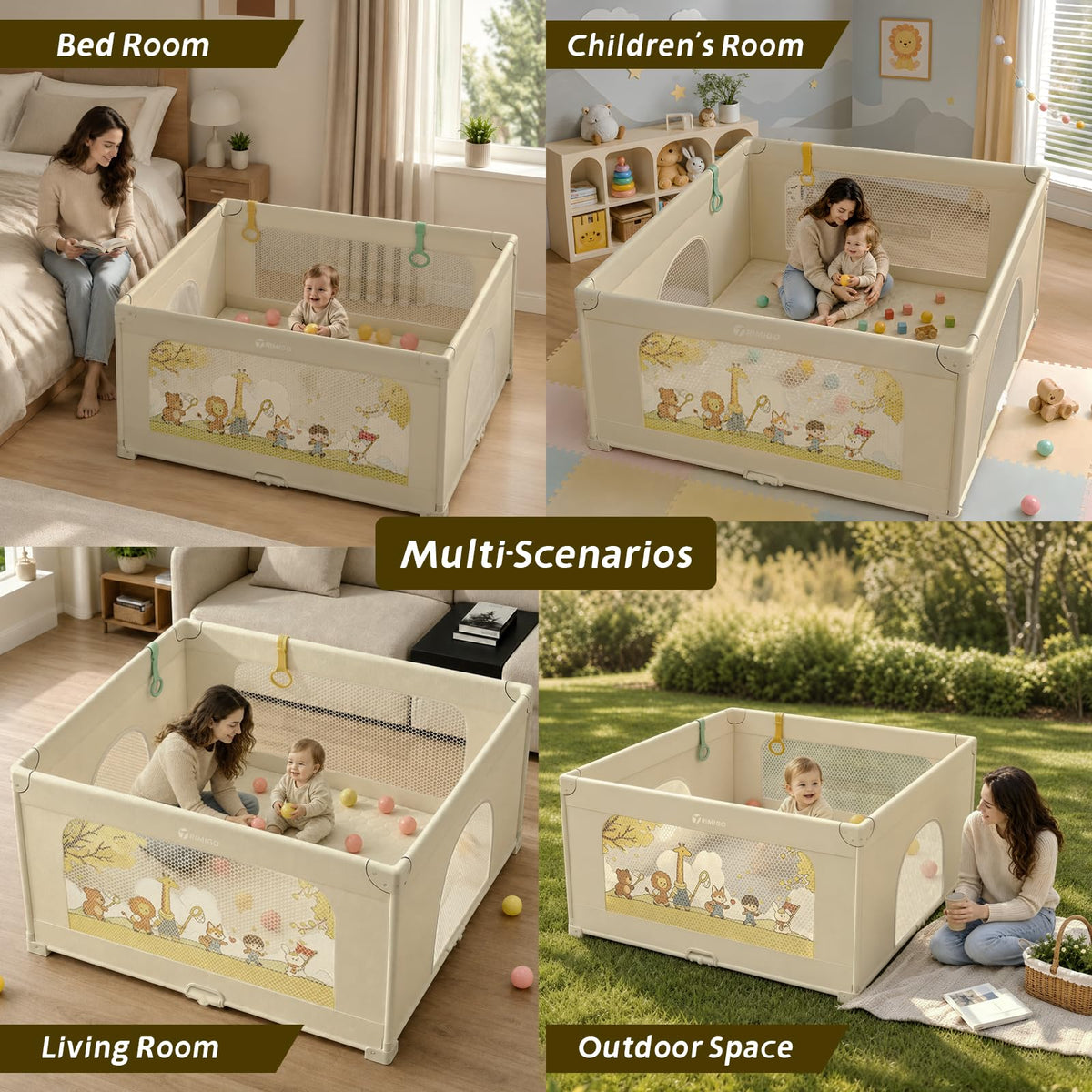 50"x50" Foldable Baby Playpen with Mat N405