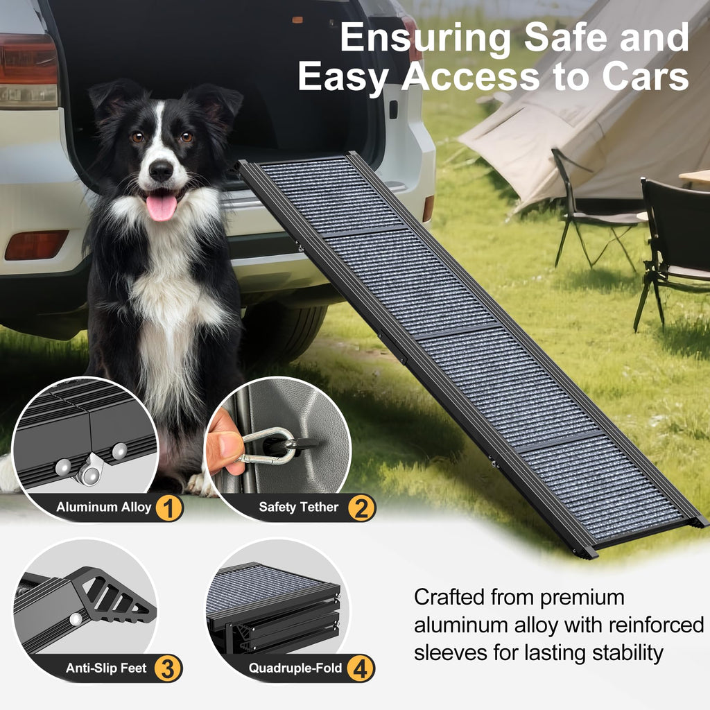 63" L × 17" W Lightweight Foldable Dog Ramp J35177