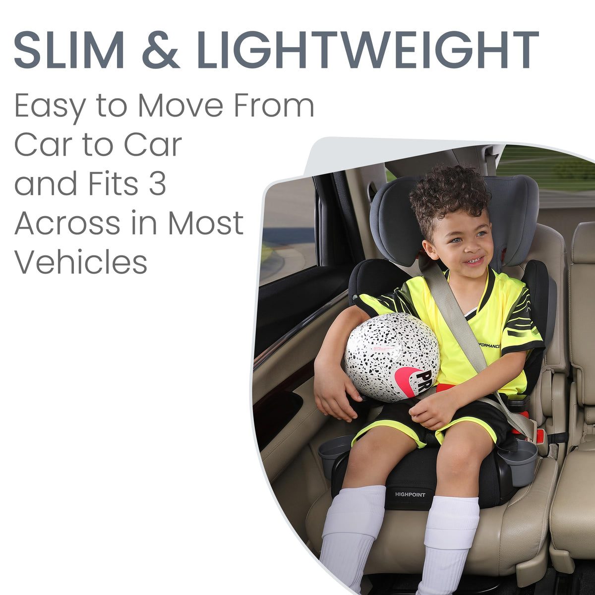 Black Backless Belt-Positioning Booster Seat A5525