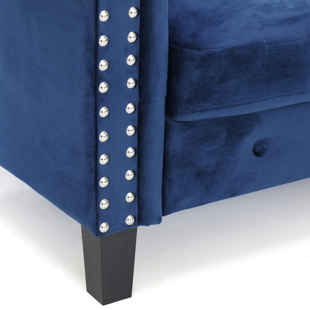 Navy Velvet 2-Seater Loveseat Sofa N4049