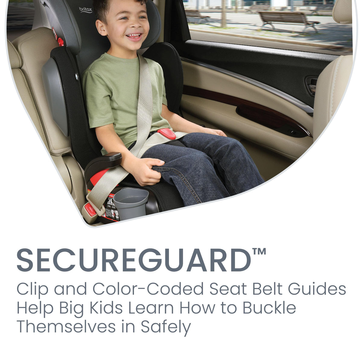 Black Backless Belt-Positioning Booster Seat A5525