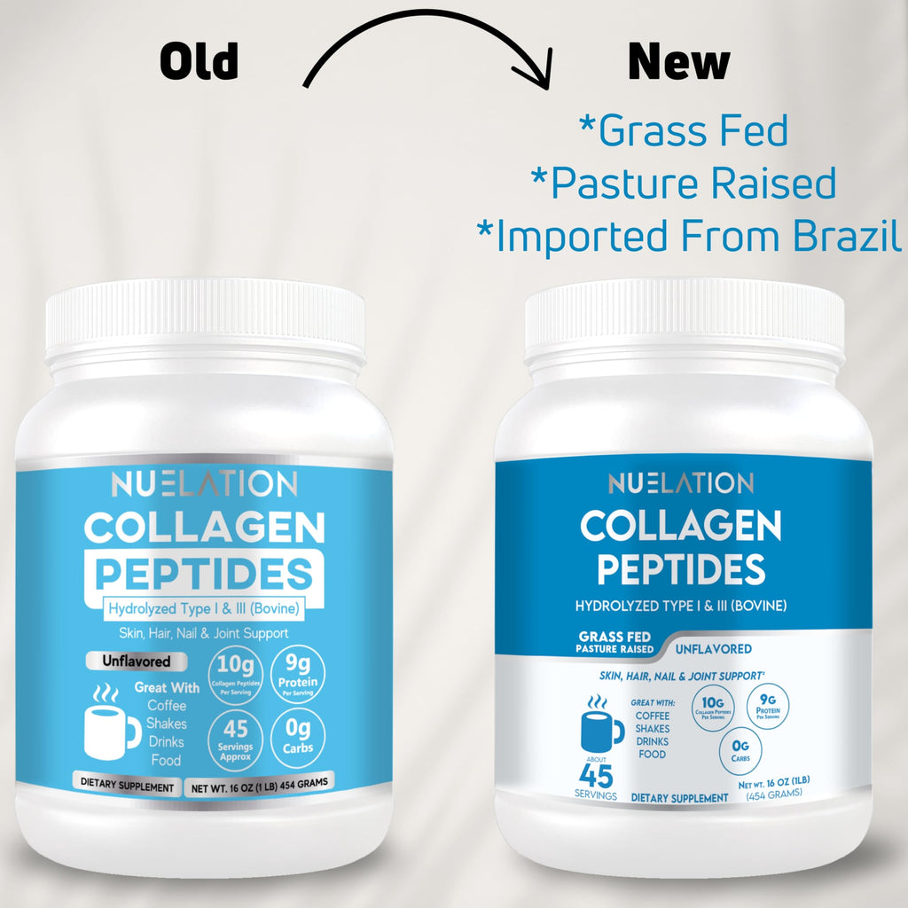 Grass Fed Hydrolyzed Bovine Collagen Peptides Powder 1LB Unflavored S2678