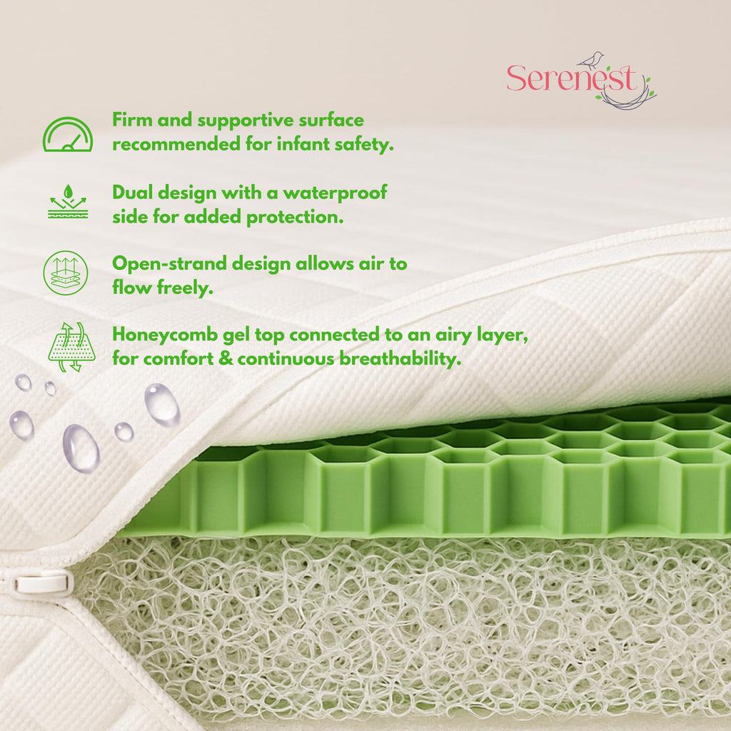 Breathable Baby Crib Mattress & Toddler Bed, Washable, Waterproof, Non-Toxic, Standard Size B2130