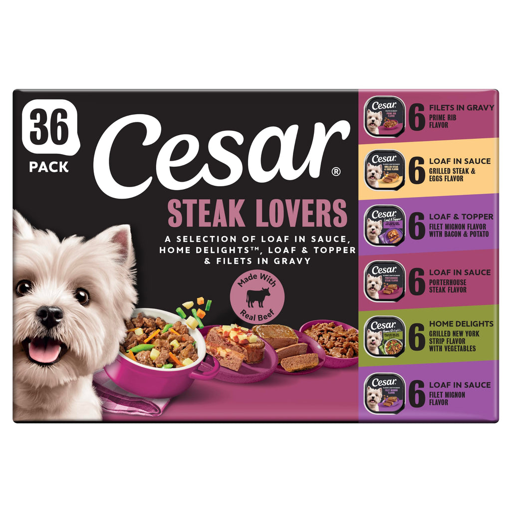 Steak Lovers Variety Pack Wet Dog Food 3.5 oz 36 Count F8325
