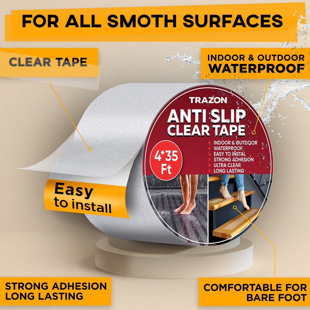 Clear Heavy Duty Anti Slip Tape 4In*35Ft M20951