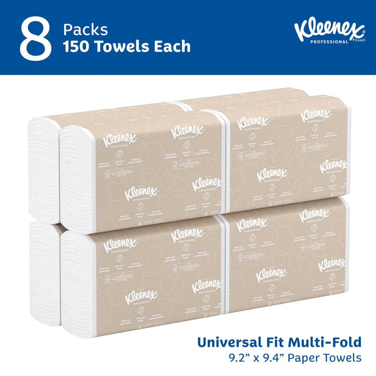 Multifold Paper Towels, 8 x 150 Sheets X20149