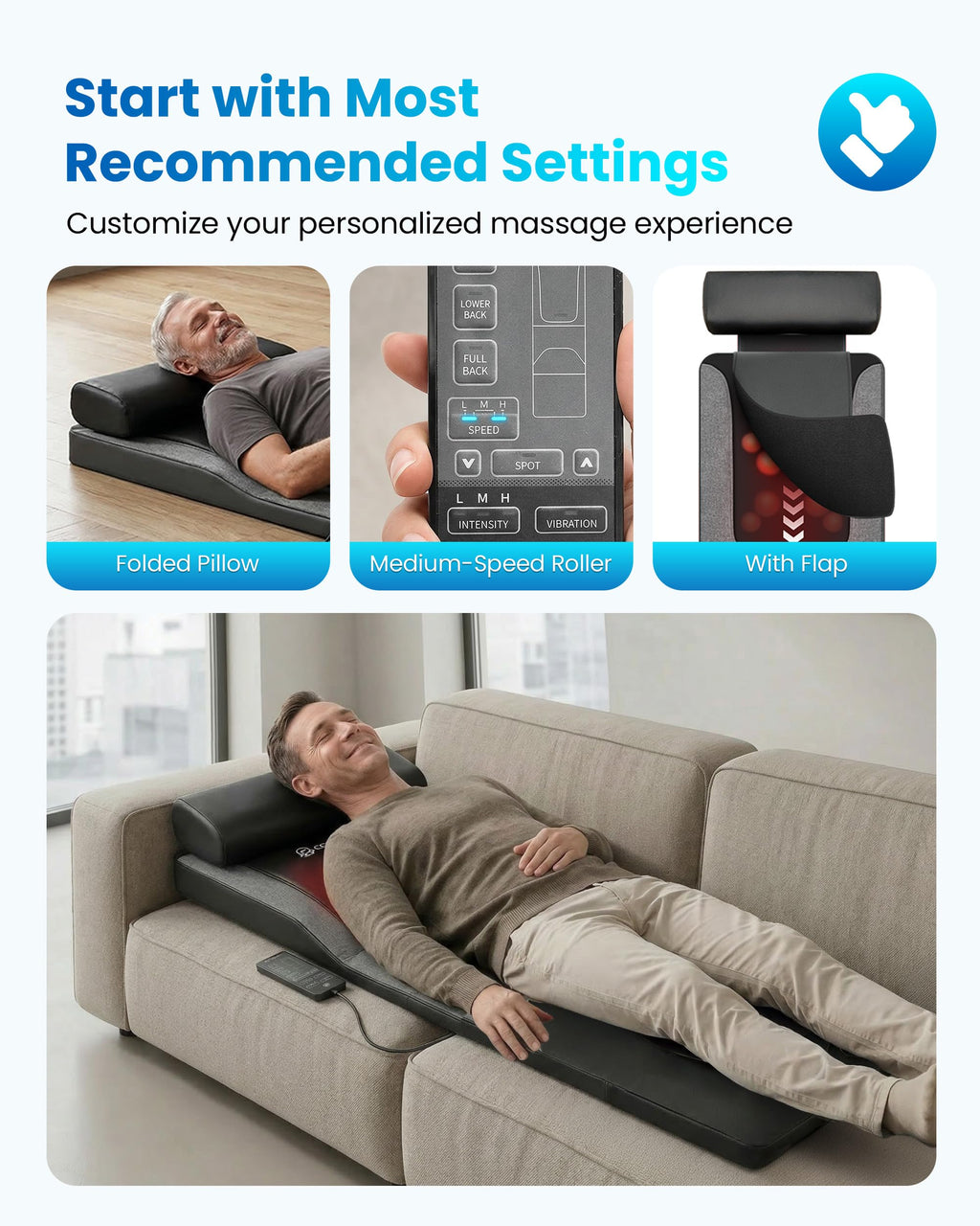 Full Body Massage Mat with Heat K8170