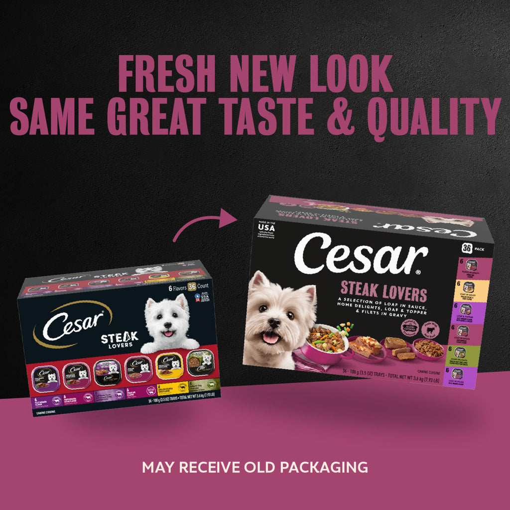 Steak Lovers Variety Pack Wet Dog Food 3.5 oz 36 Count F8325