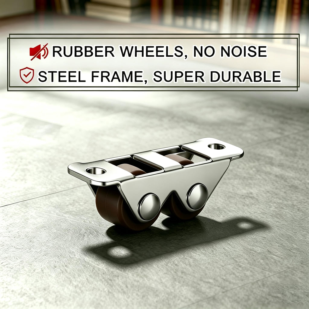 0.5" Dual-Wheel Mini Caster Wheels, 8-Pack Z42252