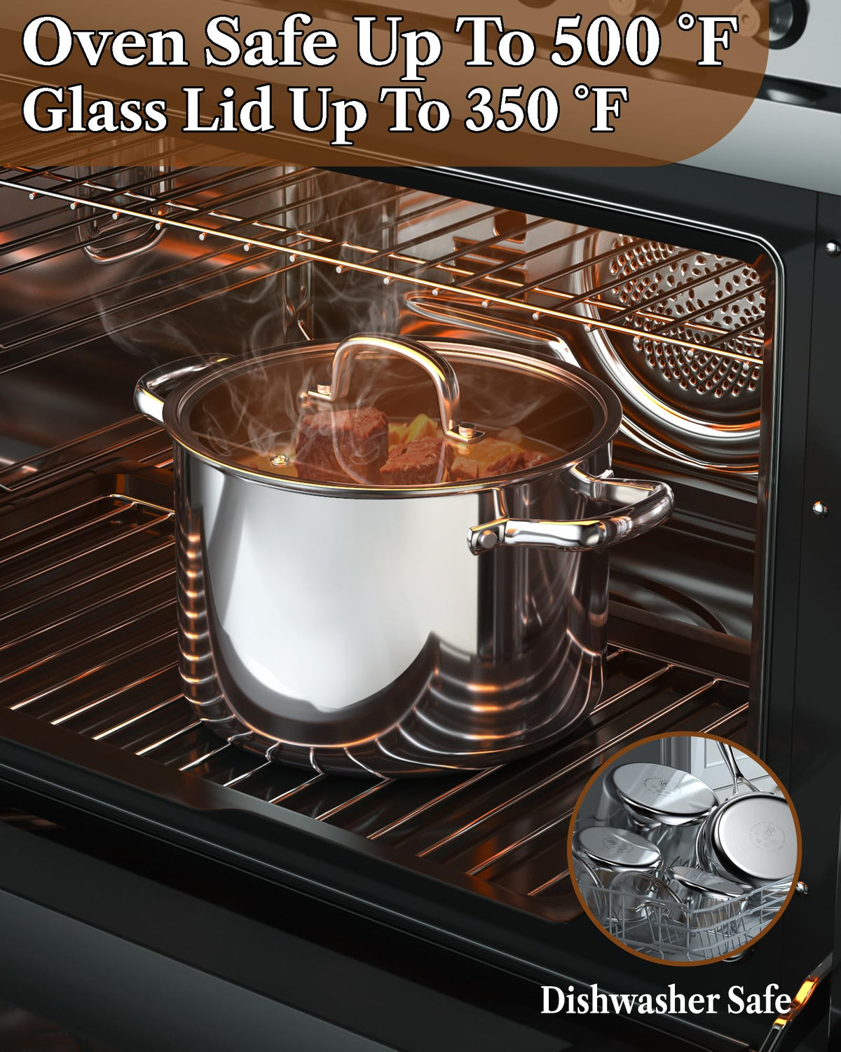 4 Quart Tri-Ply Clad Stainless Steel Stock Pot with Lid C84504