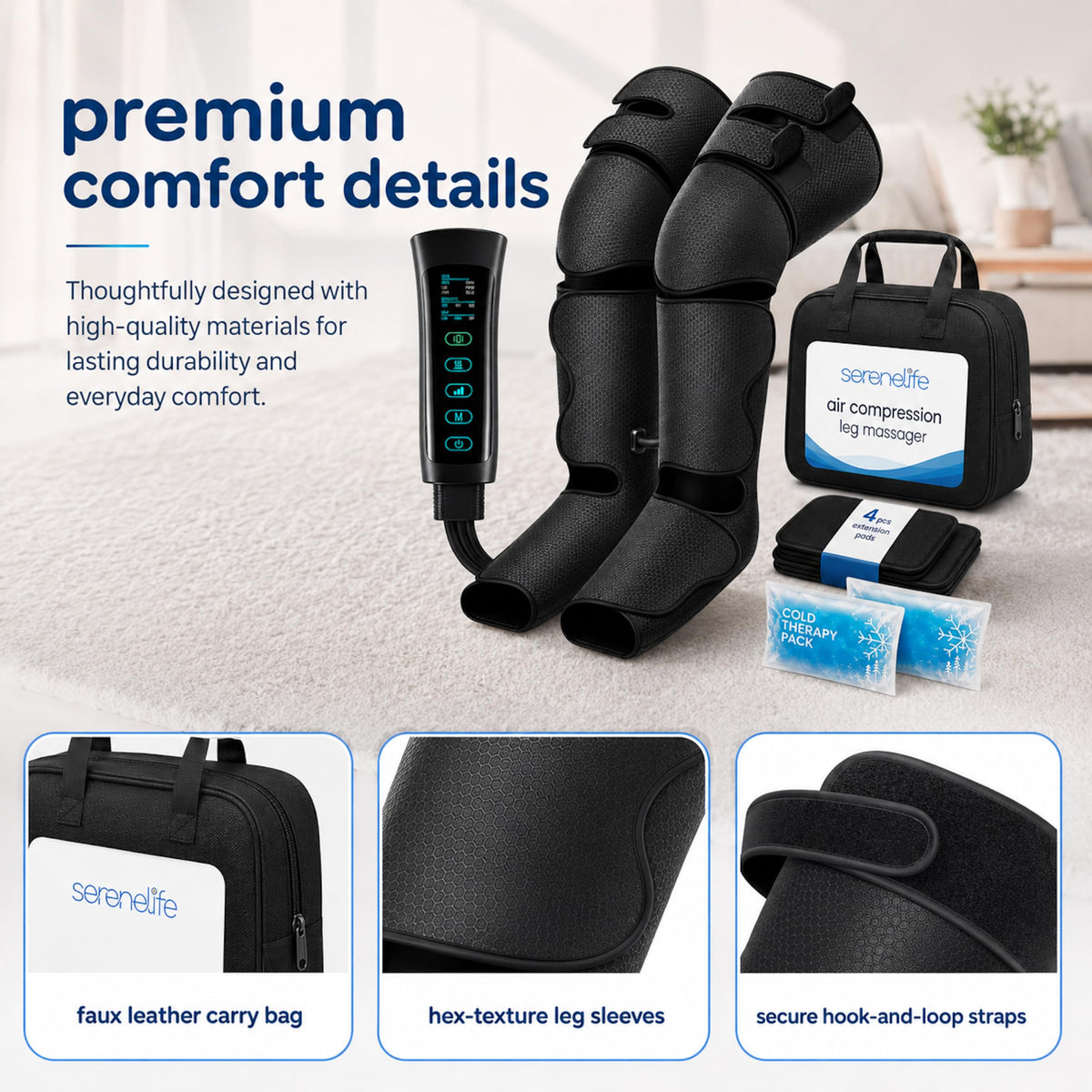 Air Compression Leg Massager with Heat and Ice Pack X32646